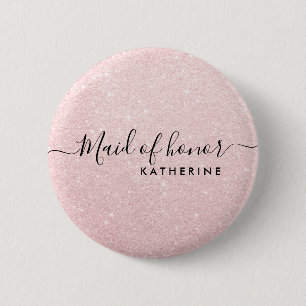 Elegant och modern ro-glitter-maid of honor knapp