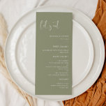 Elegant och modern Sage grönt Låt oss bröllop Meny<br><div class="desc">Låt oss äta! Menyn bröllop eller party. En modern typografi och ett trendig sage grönt färg för din bröllop-station: välj den här enkla svit och elegant bröllop-svit. Fullständigt anpassade: Du kan ändra både bakgrunden och texten i färg som du vill.</div>