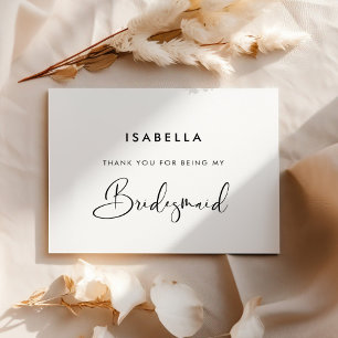 Elegant och modern svartvitt tack kort