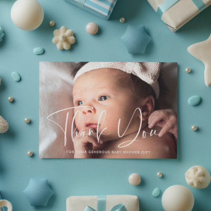 Elegant och modern tack för baby shower vykort