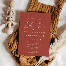 Elegant och modern Terracotta Baby Shower
