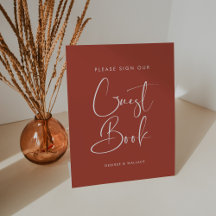 Elegant och modern Terracotta Guestbook