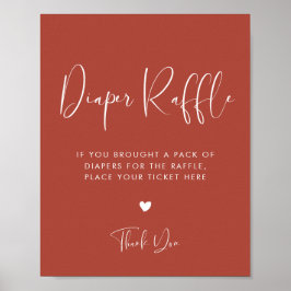 Elegant och modern terracotta Raffle-skylt Poster
