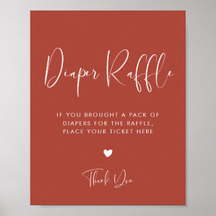 Elegant och modern terracotta Raffle-skylt Poster