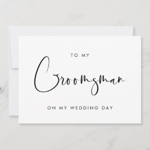 Elegant och modern till mitt Groomsman bröllopsdag Inbjudningar