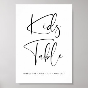 Elegant och moderna barn bord undertecknar bröllop poster