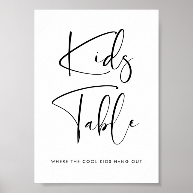 Elegant och moderna barn bord undertecknar bröllop poster (Framsidan)