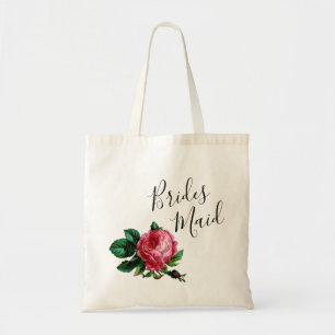 Elegant och moderna blommor rosa ros bridesmaid tygkasse