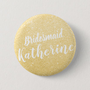 Elegant och moderna guld glitter bridesmaid bröll knapp