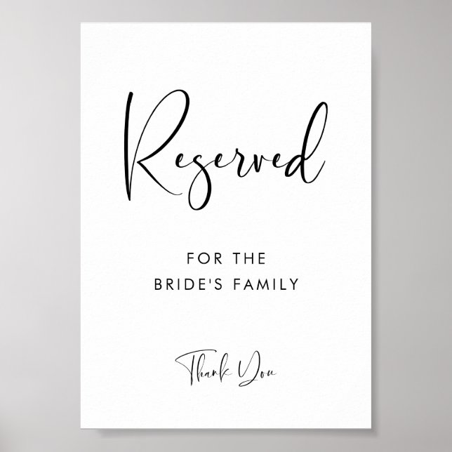 Elegant och modernt bröllop-reservat poster (Framsidan)