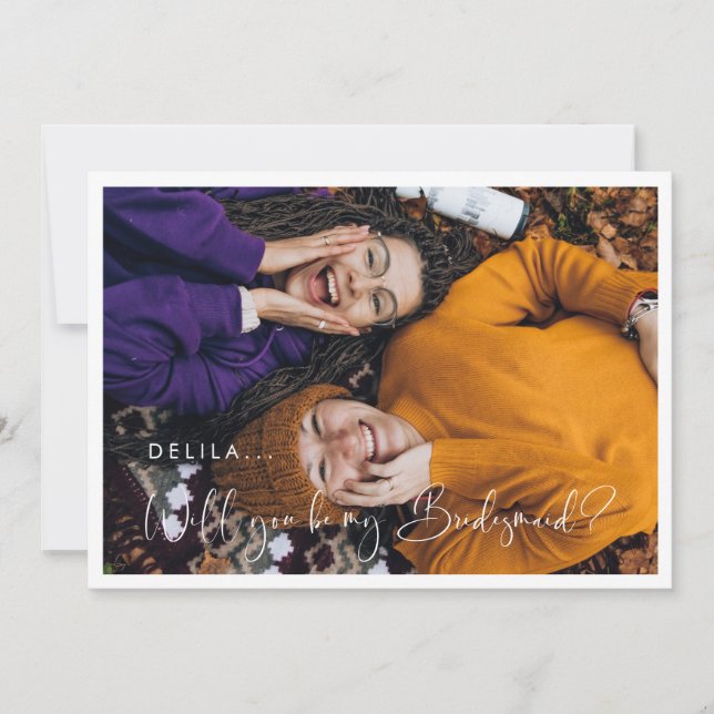 Elegant och modernt frieri kort i Bridesmaid (Framsida)