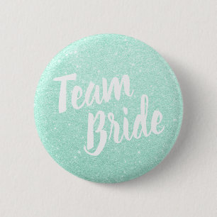 Elegant och modernt grönt glitter-teambricka knapp