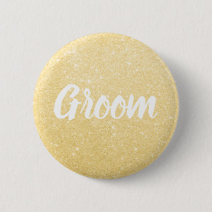 Elegant och modernt guld glitter groom bröllop knapp