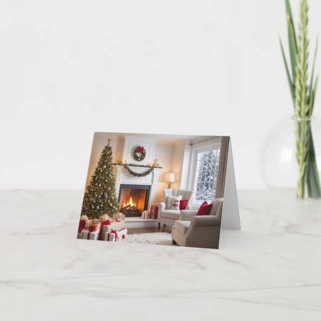 Elegant och modernt julkort helgkort (Framsida)