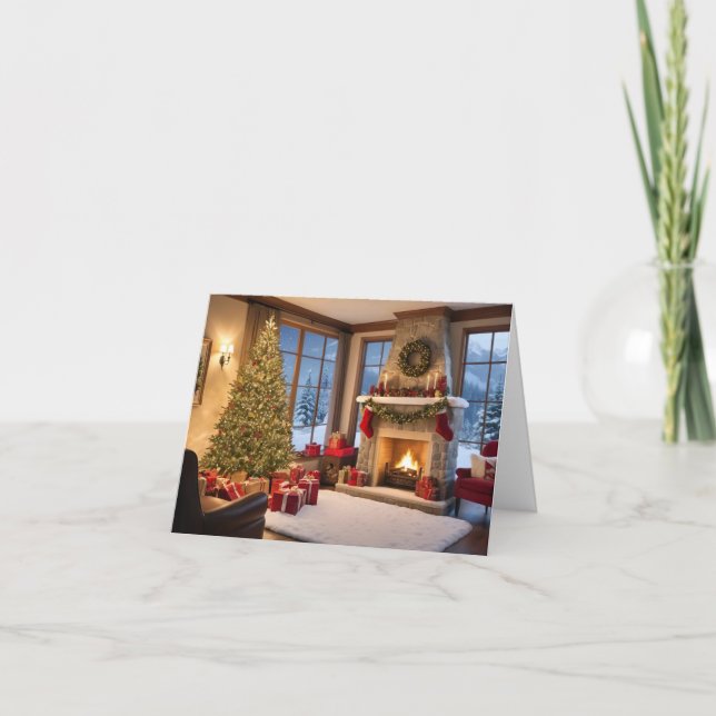 Elegant och modernt julkort helgkort (Framsida)