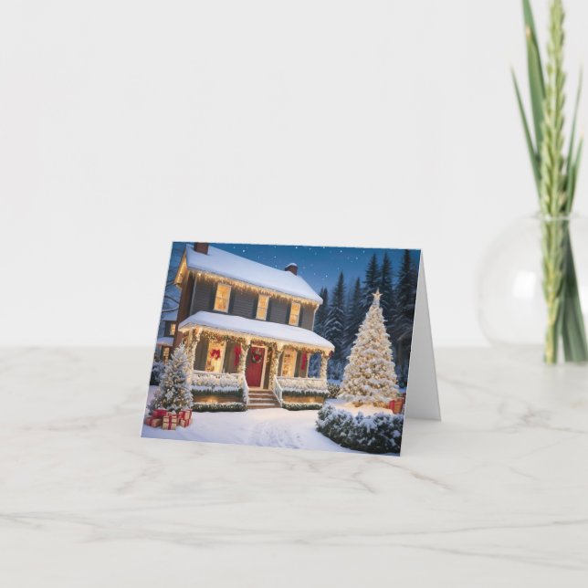 Elegant och modernt julkort helgkort (Framsida)