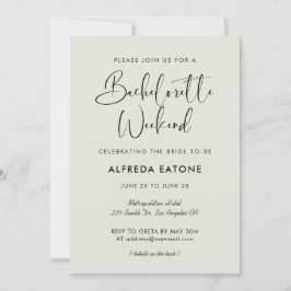 Elegant och modernt ljus-sage Bachelorette Helg Inbjudningar