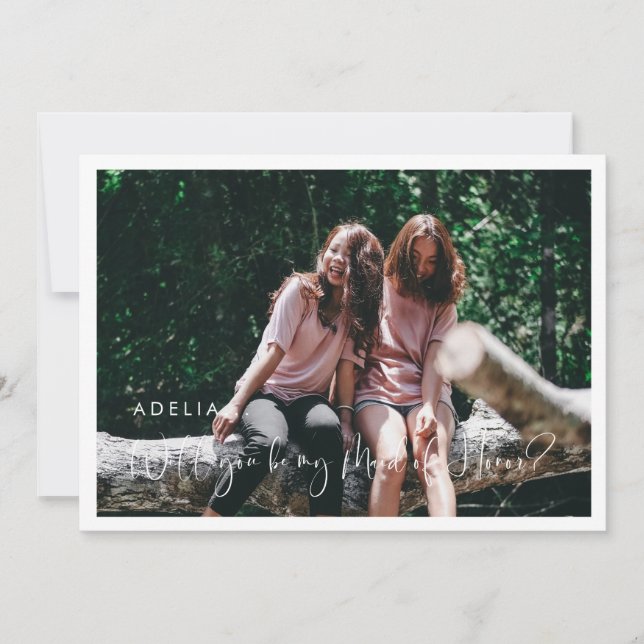 Elegant och modernt Maid of honor frieri kort (Framsida)