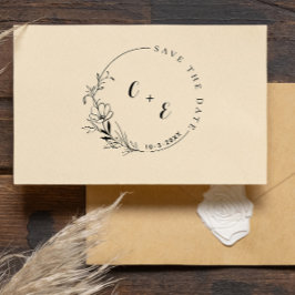 Elegant och modernt monogram Spara datum Initialer Självfärgande Stämpel