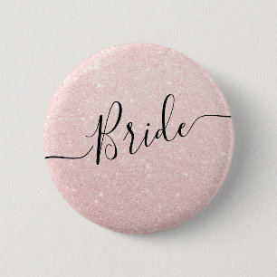 Elegant och modernt ro glitter brud bröllop knapp