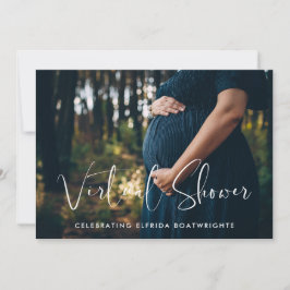 Elegant och modernt Virtuellt babyduschfoto Inbjudningar