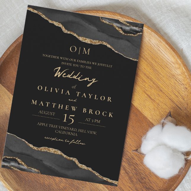 Elegant och moody inbjudan till guld-bröllop i Sva (Skapare uppladdad)