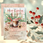 Elegant och nostalgisk Hett Kakao och kakor Party Inbjudningar<br><div class="desc">Rosa,  grönt,  dammrött och kanelbrunn helgdag "Hett Cocoa and Cookies" party design.</div>