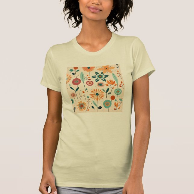 Elegant och ömtåliga blommor t shirt (Framsida)