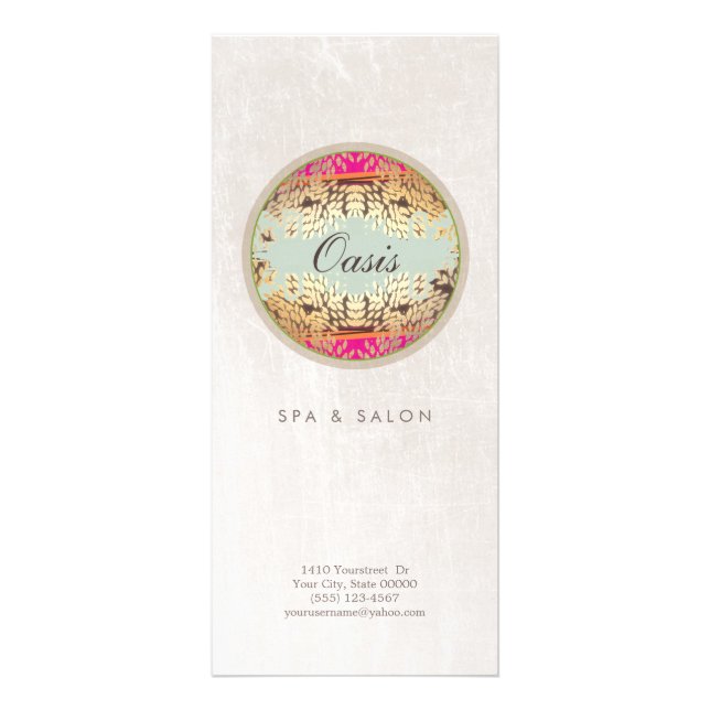 Elegant och ornate Cosmetology Salon and Spa Reklamkort (Framsidan)