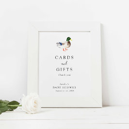 Elegant- och presentkort för anka Baby Shower och Poster