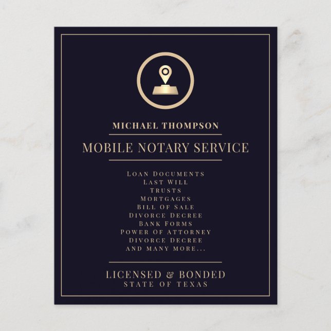 Elegant och professionell indigo guld  flygblad (Framsidan)