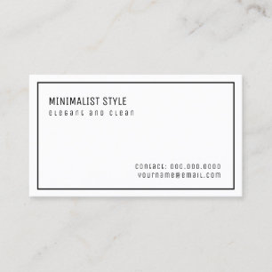 elegant och ren, minimalistisk stil vit visitkort