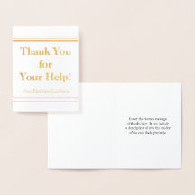 Elegant och rengör "Tack för din hjälp!" Kort