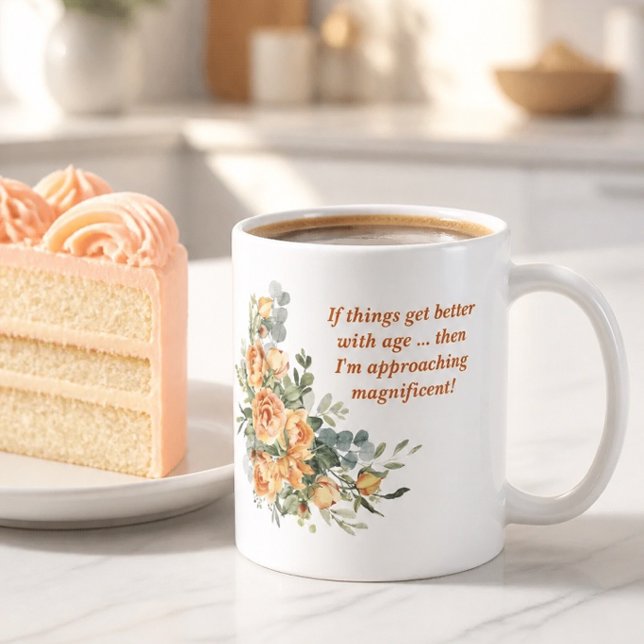 Elegant och rolig blommig 50-års födelsedagsmugg kaffemugg (Skapare uppladdad)