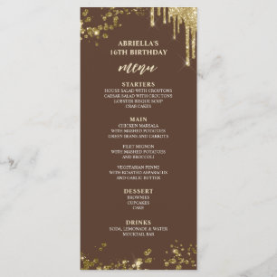 Elegant och rolig brun och guld meny