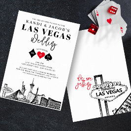 Elegant och rolig Las Vegas-bröllop Inbjudningar