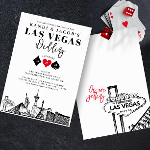 Elegant och rolig Las Vegas-bröllop Inbjudningar