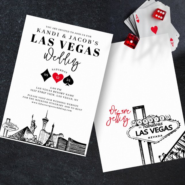 Elegant och rolig Las Vegas-bröllop Inbjudningar (Modern Las Vegas Wedding Invitation)