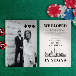 Elegant och rolig vigselannons från Las Vegas Inbjudningar