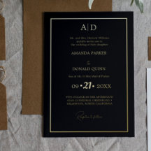 Elegant och Romantisk Svart Monogram Bröllop