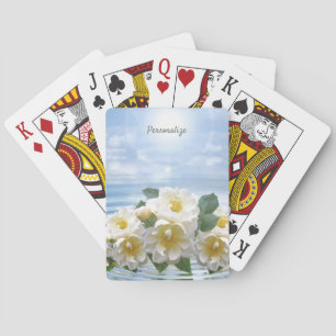 Elegant och romantisk vit Blommigt Bouquet Flower Casinokort