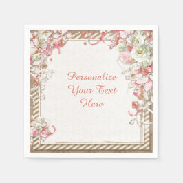 Elegant och romsk Blommigt Garden Flower Canopy Pappersservett