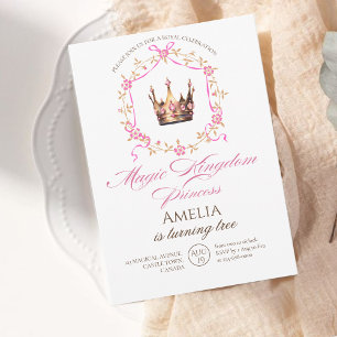 Elegant och saga Princess Födelsedagsfest Inbjudningar