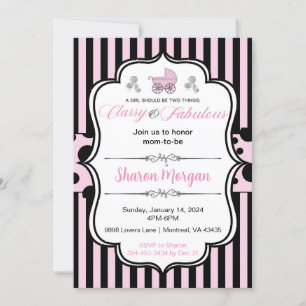Elegant och sassy inbjudan till baby shower