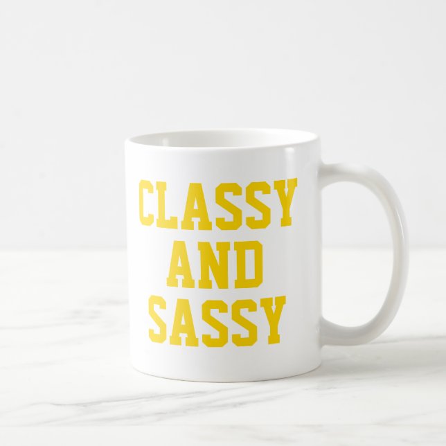 Elegant och sassy-mugg | Söt rosa humor sloganmugg Kaffemugg (Höger)