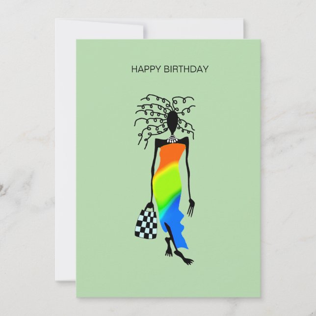 Elegant och Snyggt Afrikas födelsedag Kort (Framsida)