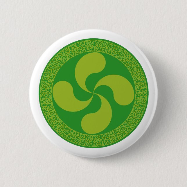 Elegant och snyggt Baskien kor: Lauburu, Knapp (Framsida)