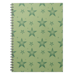Elegant och Snyggt Olive Stars på Sage Grönt Anteckningsbok