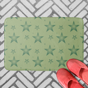 Elegant och Snyggt Olive Stars på Sage Grönt Badrumsmatta