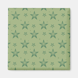 Elegant och Snyggt Olive Stars på Sage Grönt Magnet